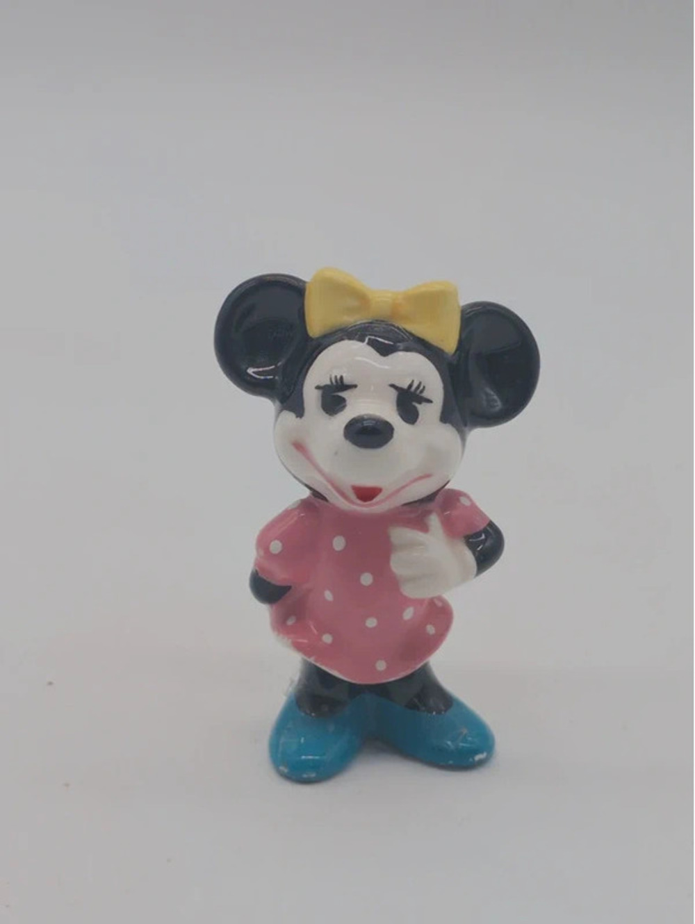 Vintage Minnie Mouse Ceramic Figurine Walt Disney Japan 3"